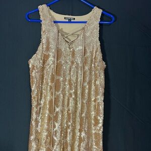 Gianni Bini Sparkling Gold Mini Dress